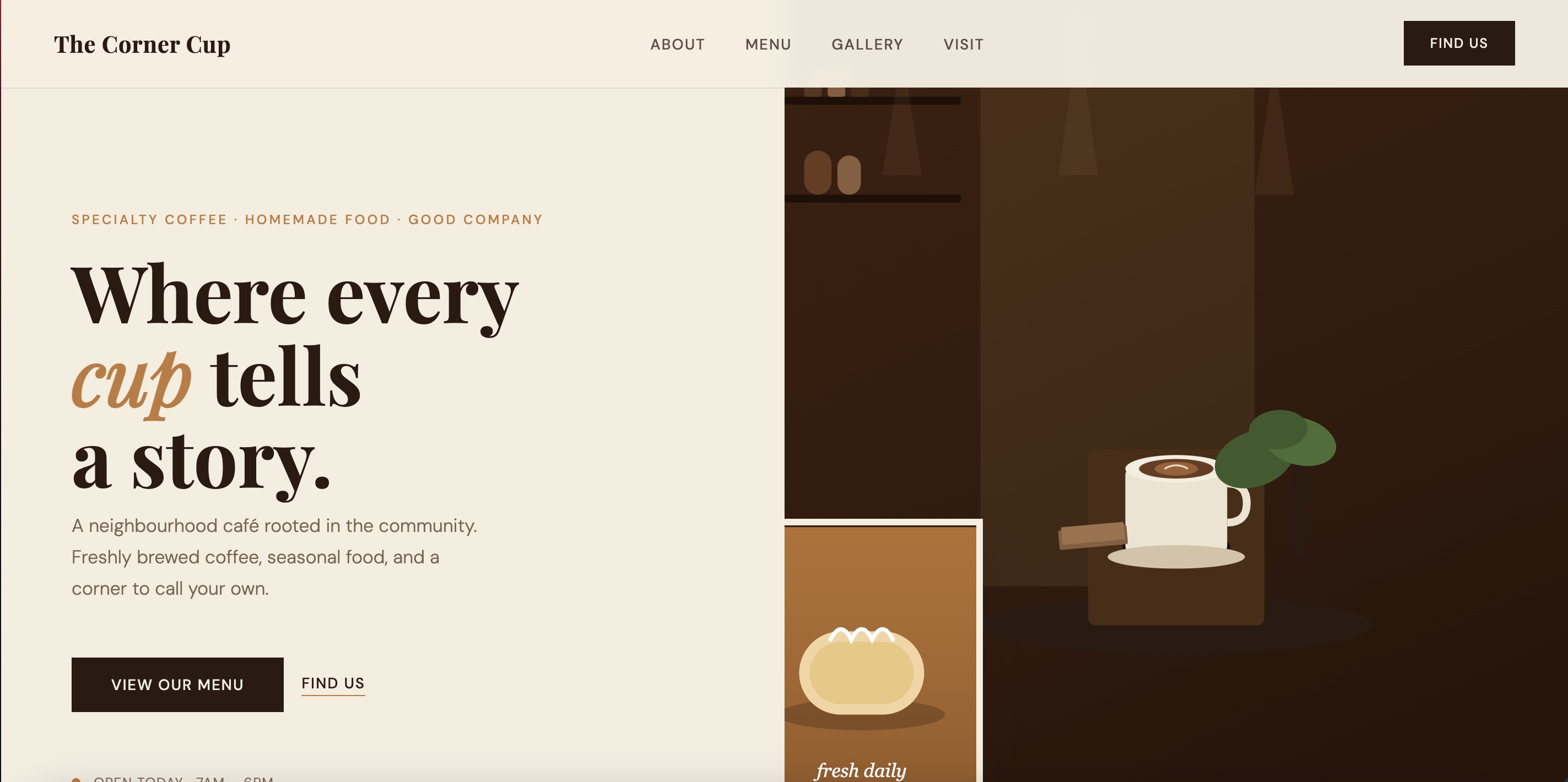 The Corner Cup website
